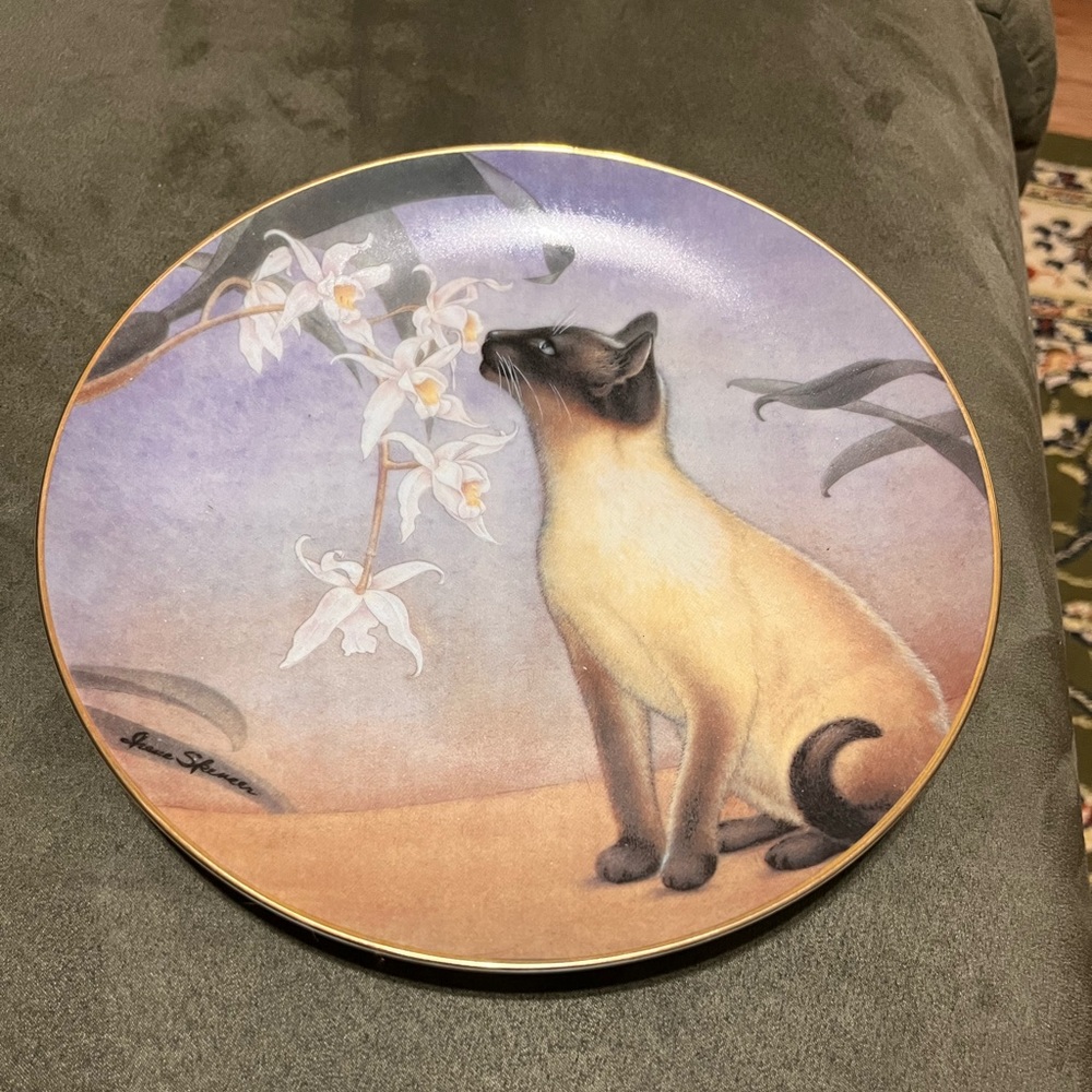Danbury Mint plate - Nose in Bloom (Cats and Flowers)
